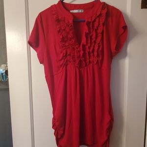 Ruffle neckline blouse